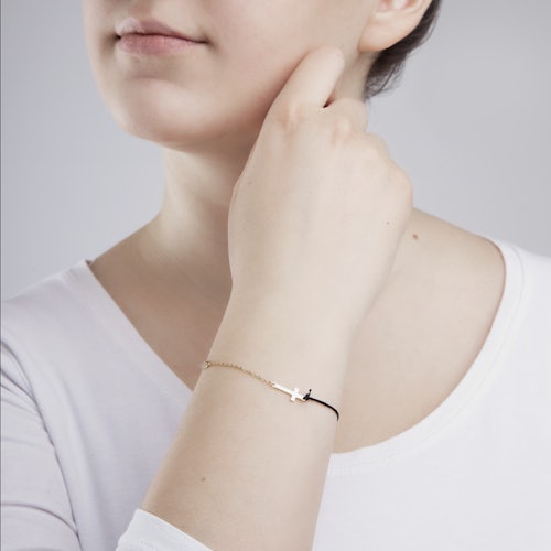 Bransoletka krzyżyk Savicki: srebrna pozłacana